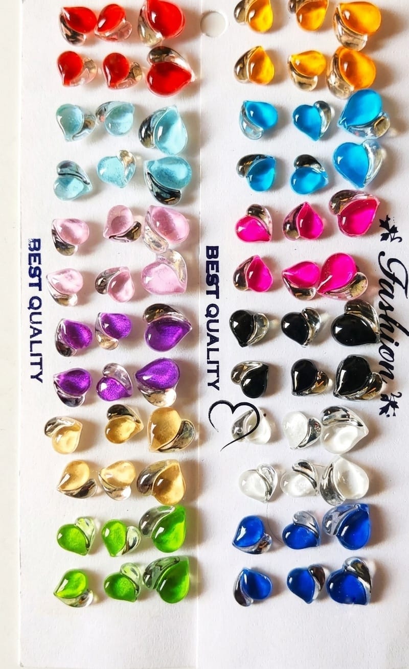 Pack of 36 different pair studs earrings Adjustable Five Metal girl