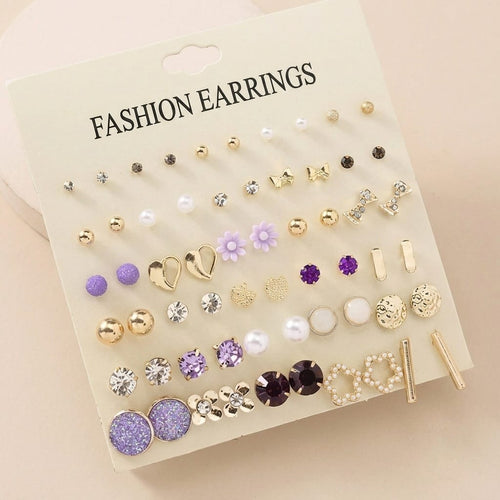 Jewelry For Women Gold Plated Multicolor Studs Combo of 30 Quirky Pairs