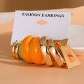 Gold Plated Geometric Circle Dangle Hoop Acrylic Earrings Set