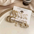 Combo Of 9 Pair Stunning Gold Plated Pearl Studs Earrings