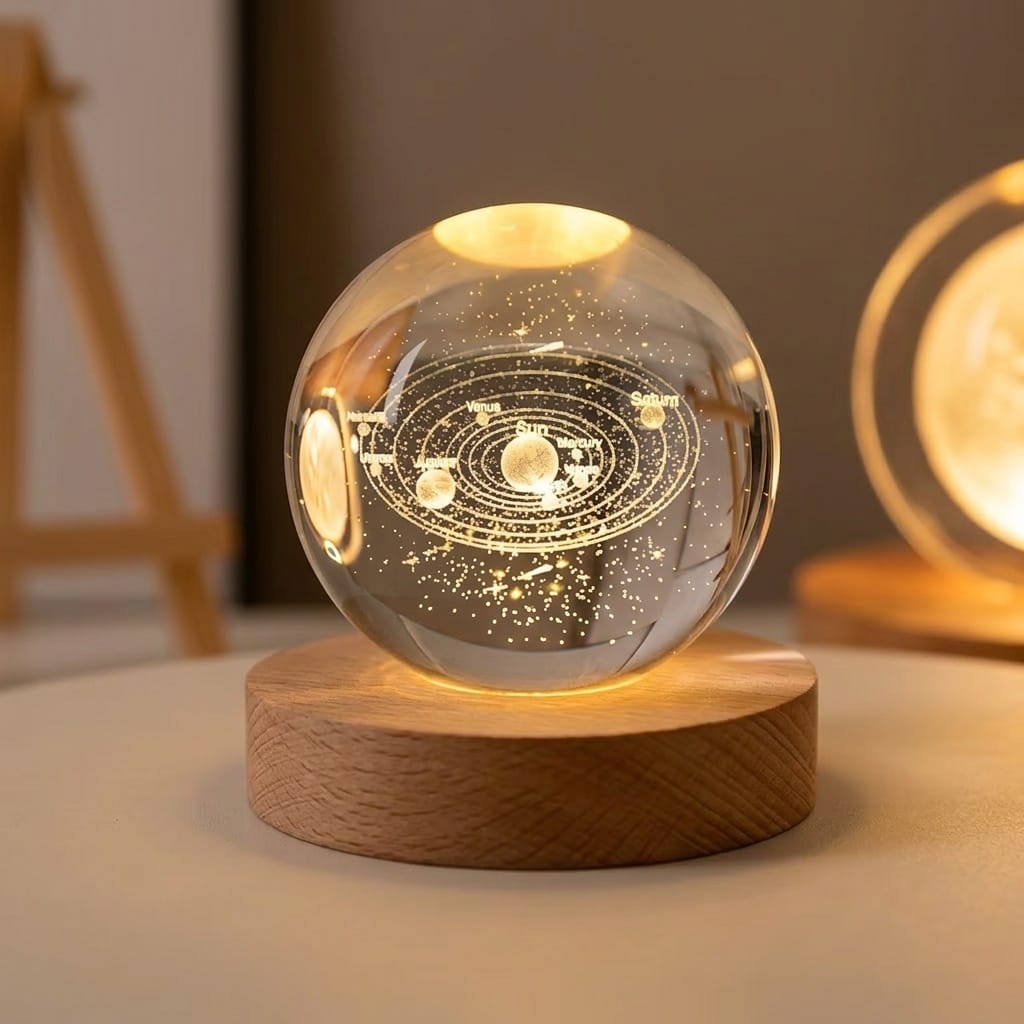 Glass Lamp 3D Ball Astronomy Night Lamp  Living Room