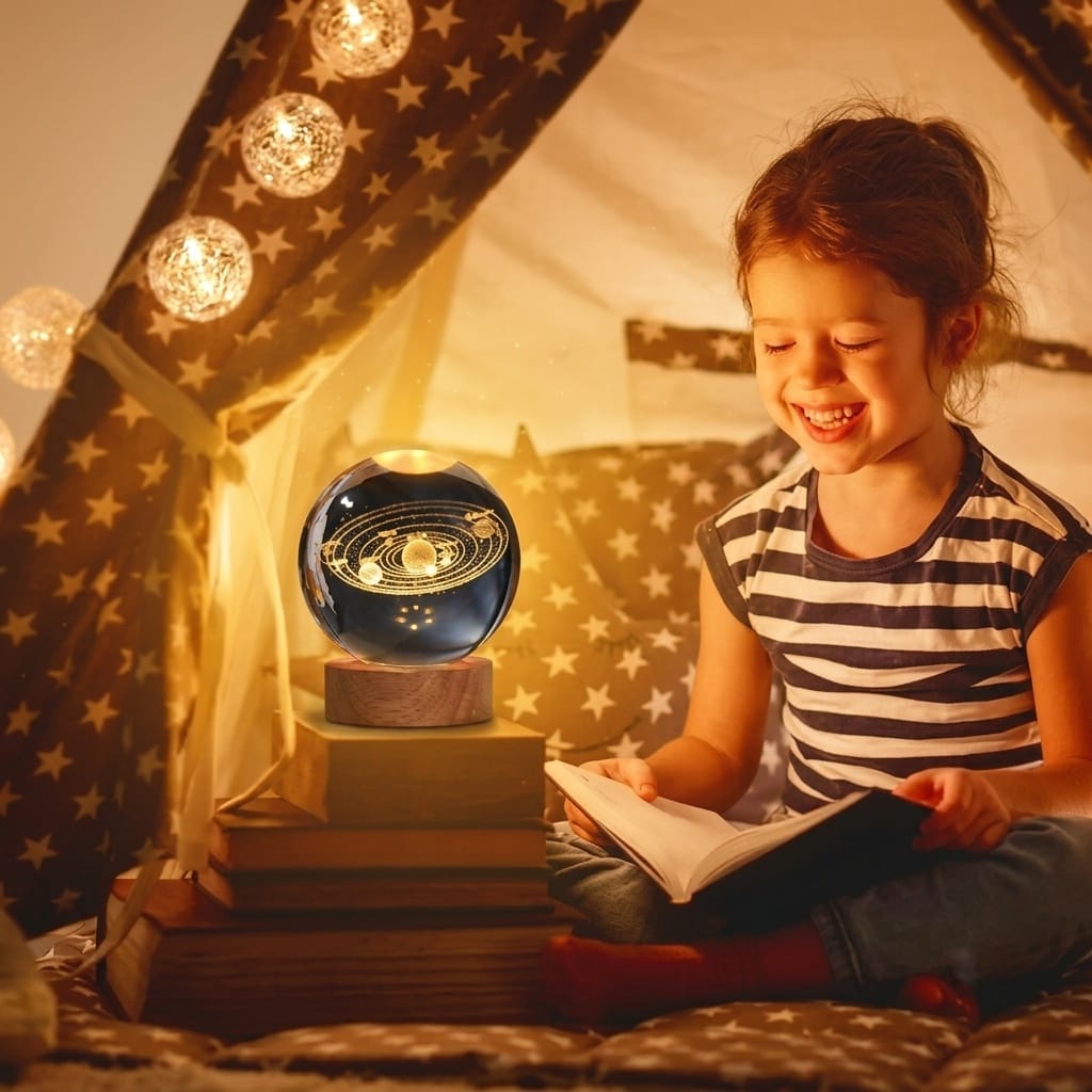 Glass Lamp 3D Ball Astronomy Night Lamp  Living Room